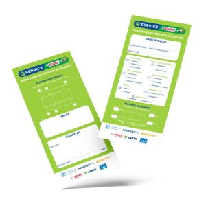 Listy kontrolne, zawieszki, naklejki warsztatu KARTA KONTROLI POJAZDU QS