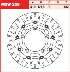 Tarcza hamulcowa MSW259